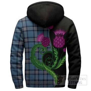 Saint Andrews Tartan Sherpa Hoodie Traditional Scottish Thistle