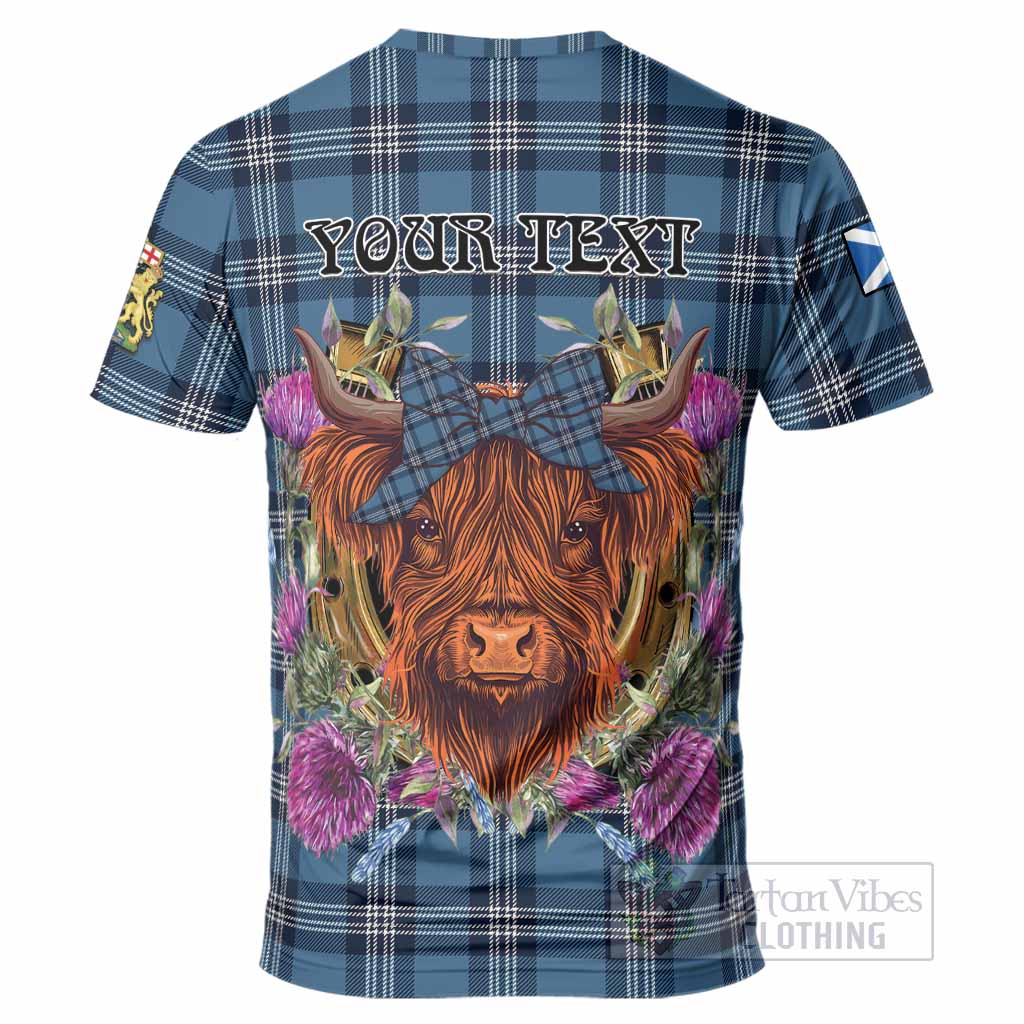 Saint Andrews Tartan T-Shirt Scottish Thistle Heilan Coo