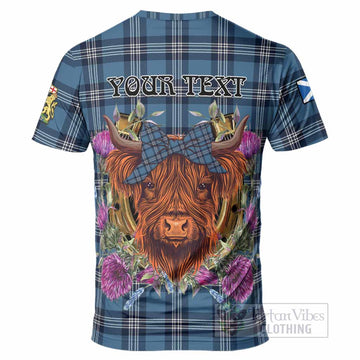Saint Andrews Tartan T-Shirt Scottish Thistle Heilan Coo