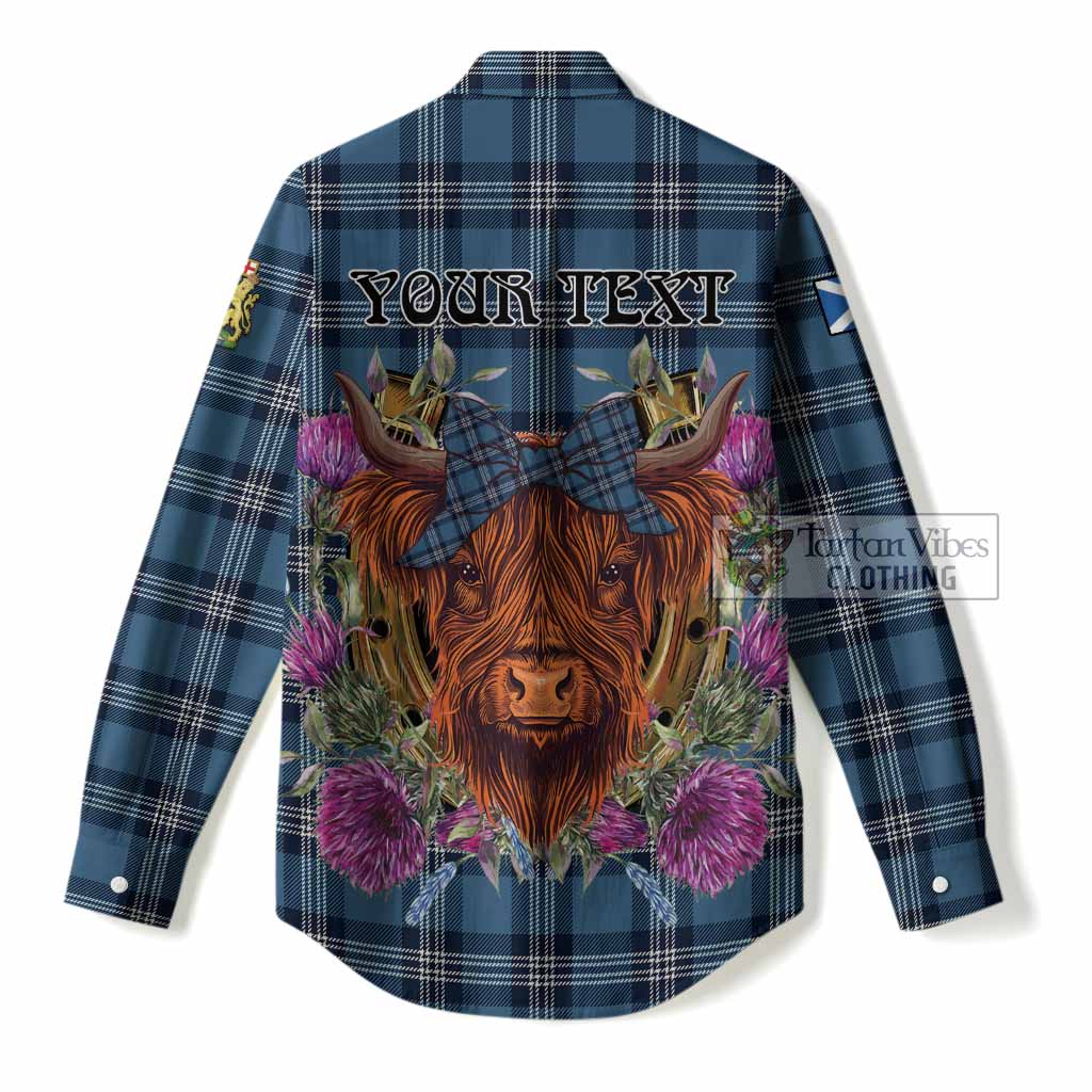 Saint Andrews Tartan Women Casual Shirt Scottish Thistle Heilan Coo