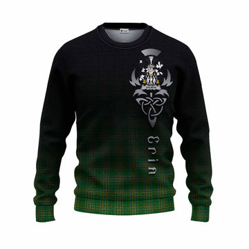 Salmon Irish Clan Knitted Sweater with Coat of Arms Erin Go Bragh Celtic Inspired Unisex - Tartan Vibes Clothing