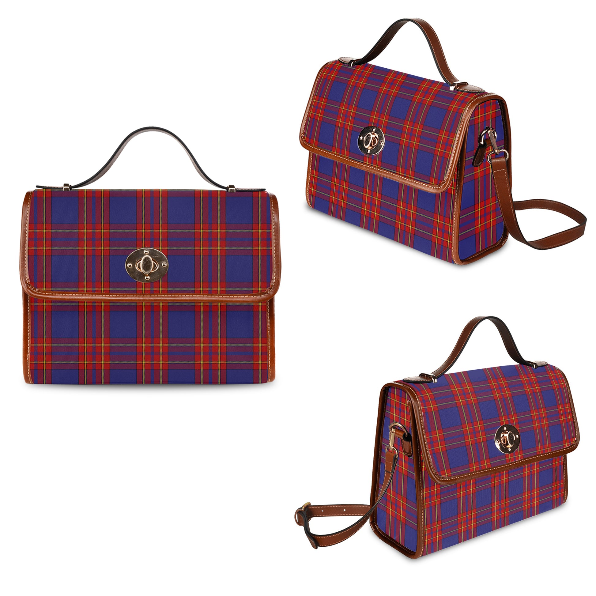 Tartan Vibes Clothing Salvation Army Tartan Leather Strap Waterproof Canvas Bag