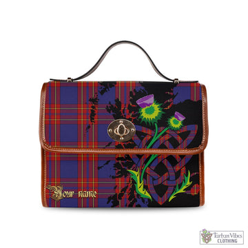 Tartan Vibes Clothing Salvation Army Tartan Waterproof Canvas Bag with Scotland Map and Thistle Celtic Accents