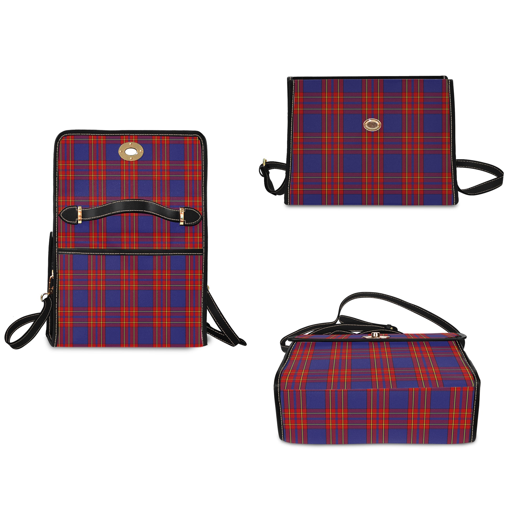 Tartan Vibes Clothing Salvation Army Tartan Leather Strap Waterproof Canvas Bag