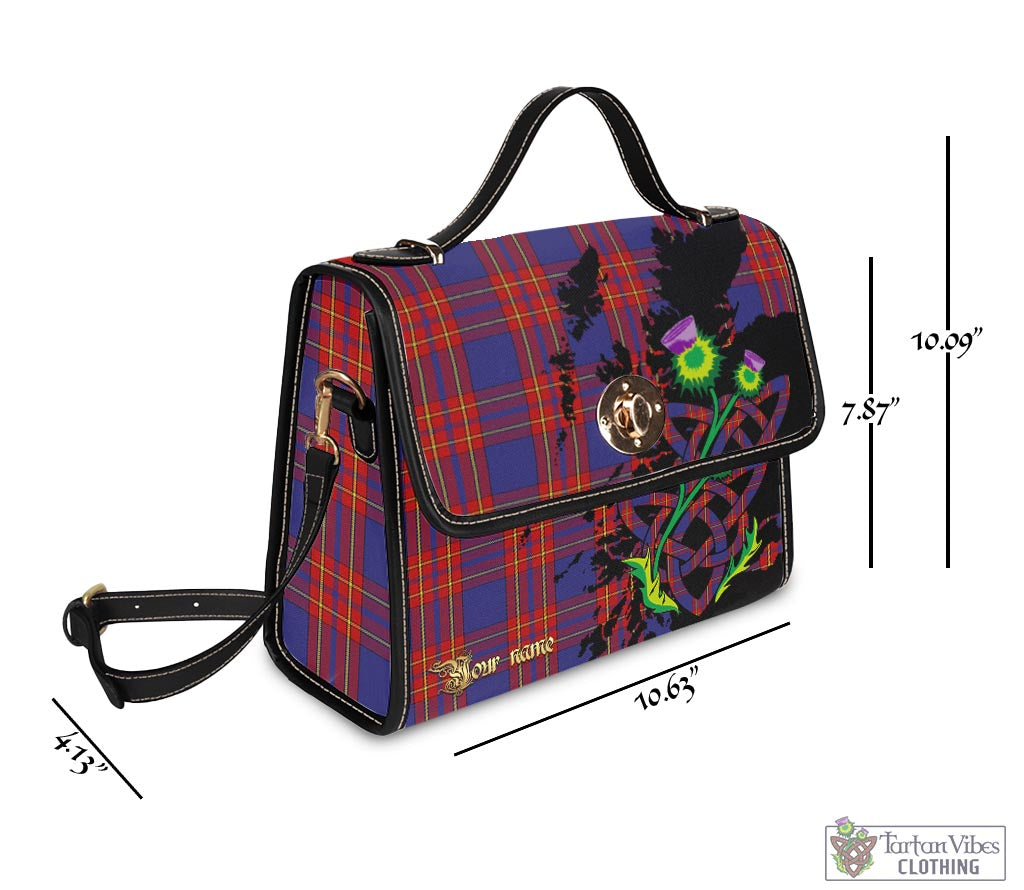 Tartan Vibes Clothing Salvation Army Tartan Waterproof Canvas Bag with Scotland Map and Thistle Celtic Accents