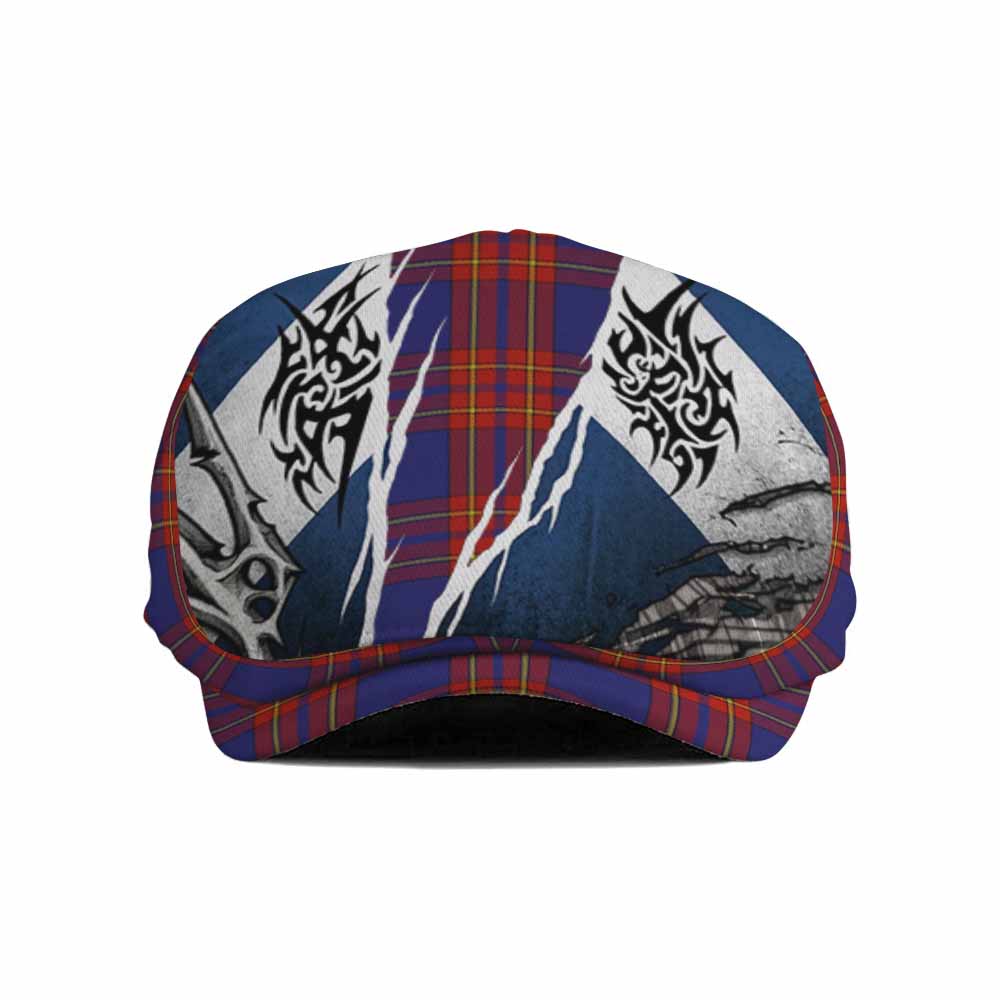 Salvation Army Tartan Flat Cap, Jeff Cap Scotland Flag Ripped Tribal Design