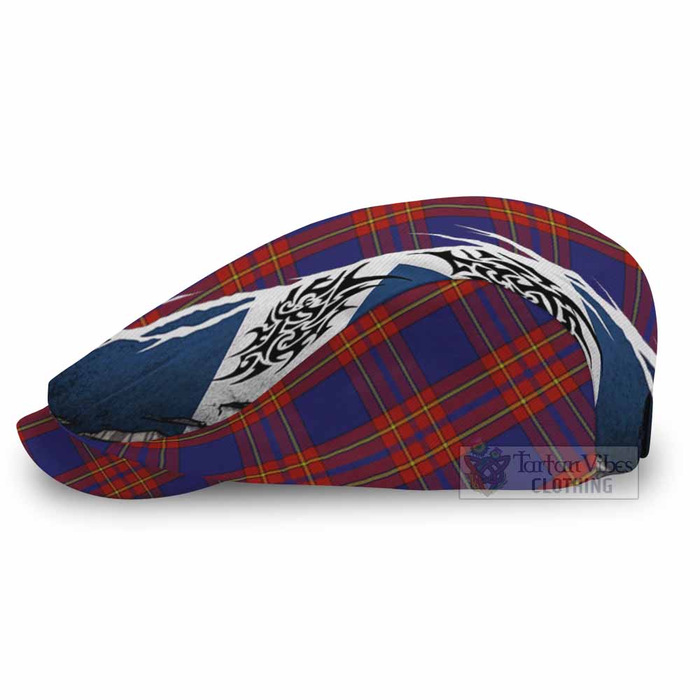 Salvation Army Tartan Flat Cap, Jeff Cap Scotland Flag Ripped Tribal Design