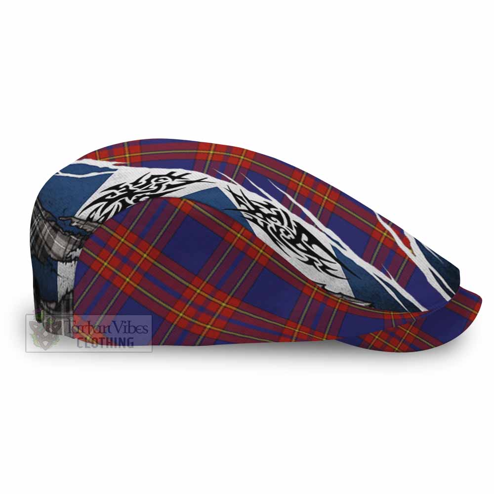 Salvation Army Tartan Flat Cap, Jeff Cap Scotland Flag Ripped Tribal Design