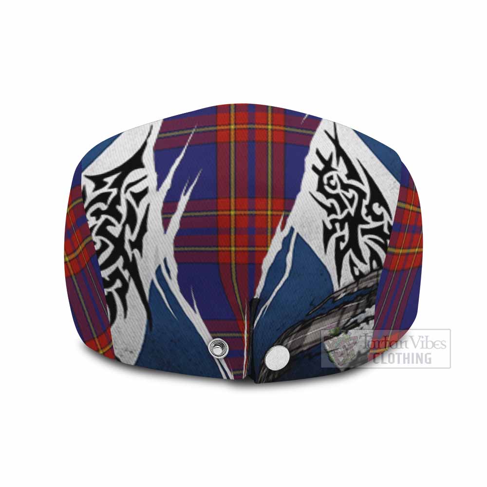Salvation Army Tartan Flat Cap, Jeff Cap Scotland Flag Ripped Tribal Design