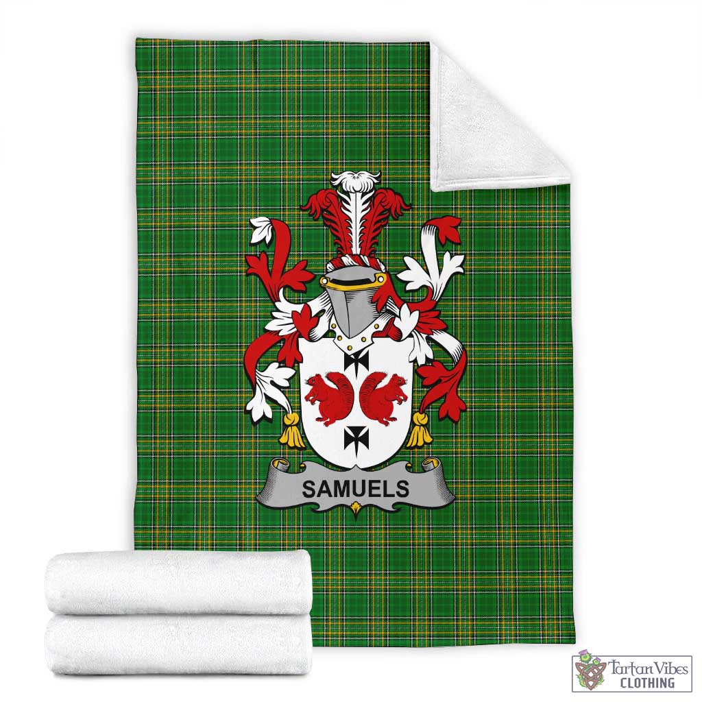 Samuels Irish Clan Tartan Blanket with Coat of Arms X-Large 59 x 79 inches 150 x 200 cm - Tartan Vibes Clothing