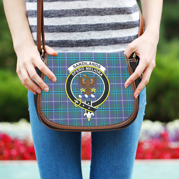 Sandilands Tartan Saddle Bag with Family Crest
