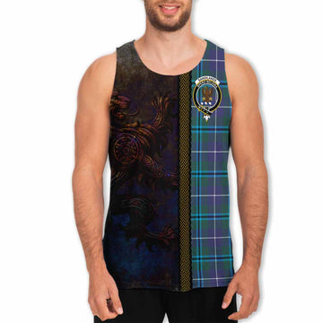Sandilands Tartan Family Crest Men's Tank Top Alba Gu Brath Be Brave Lion Ancient Style