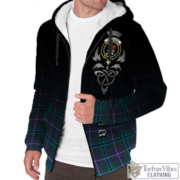 Sandilands Tartan Sherpa Hoodie Featuring Alba Gu Brath Family Crest Celtic Inspired