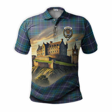 Tartan Vibes Clothing Sandilands Tartan Family Crest Polo Shirt with Scottish Ancient Castle Stype