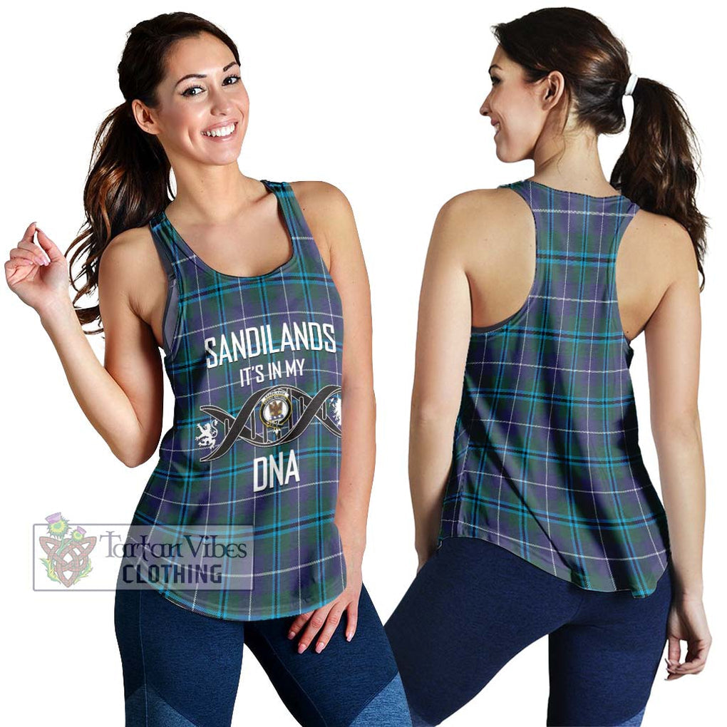 Sandilands Tartan Women's Racerback Tanks with Family Crest DNA In Me Style 4XL - Tartanvibesclothing Shop