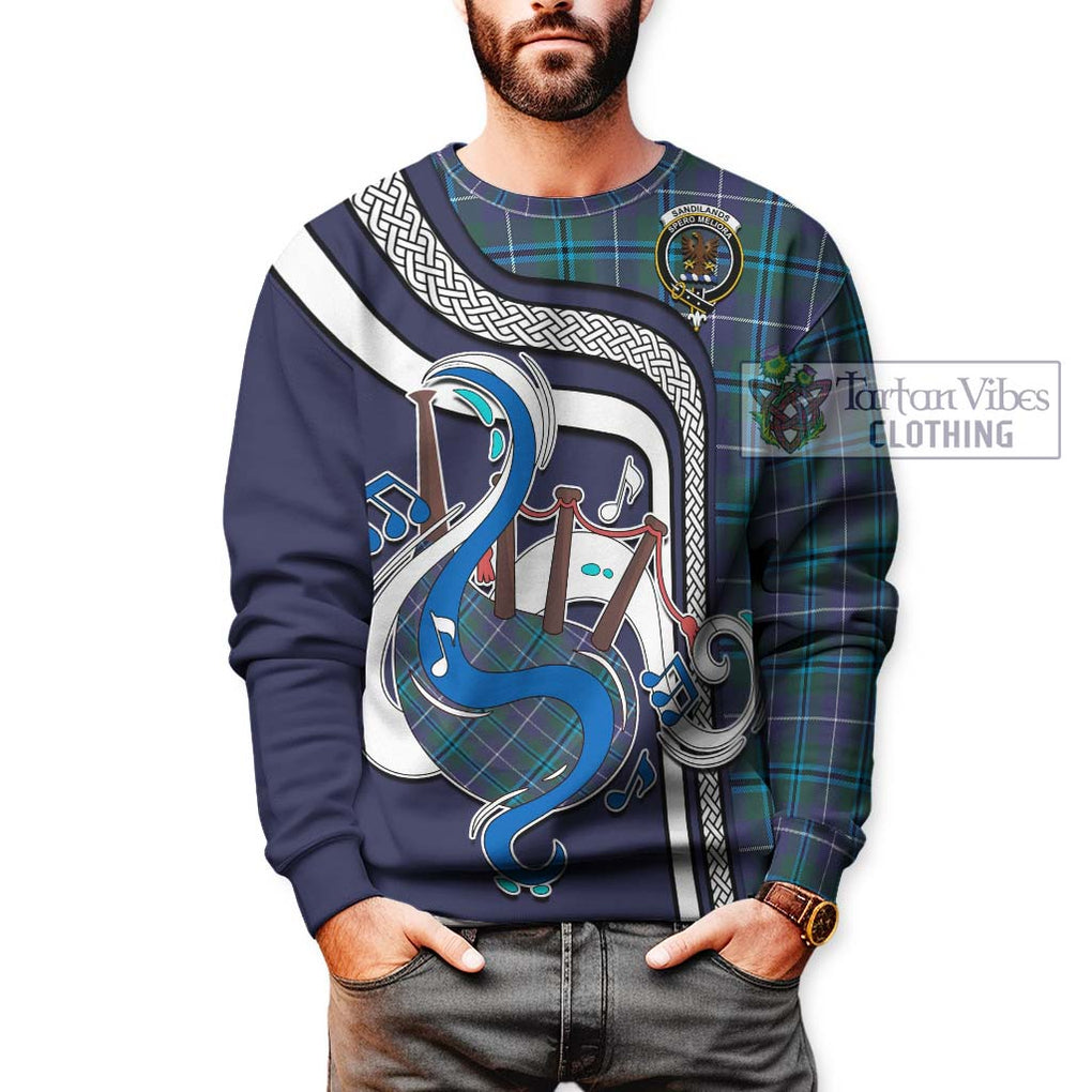 Tartan Vibes Clothing Sandilands Tartan Sweatshirt with Epic Bagpipe Style