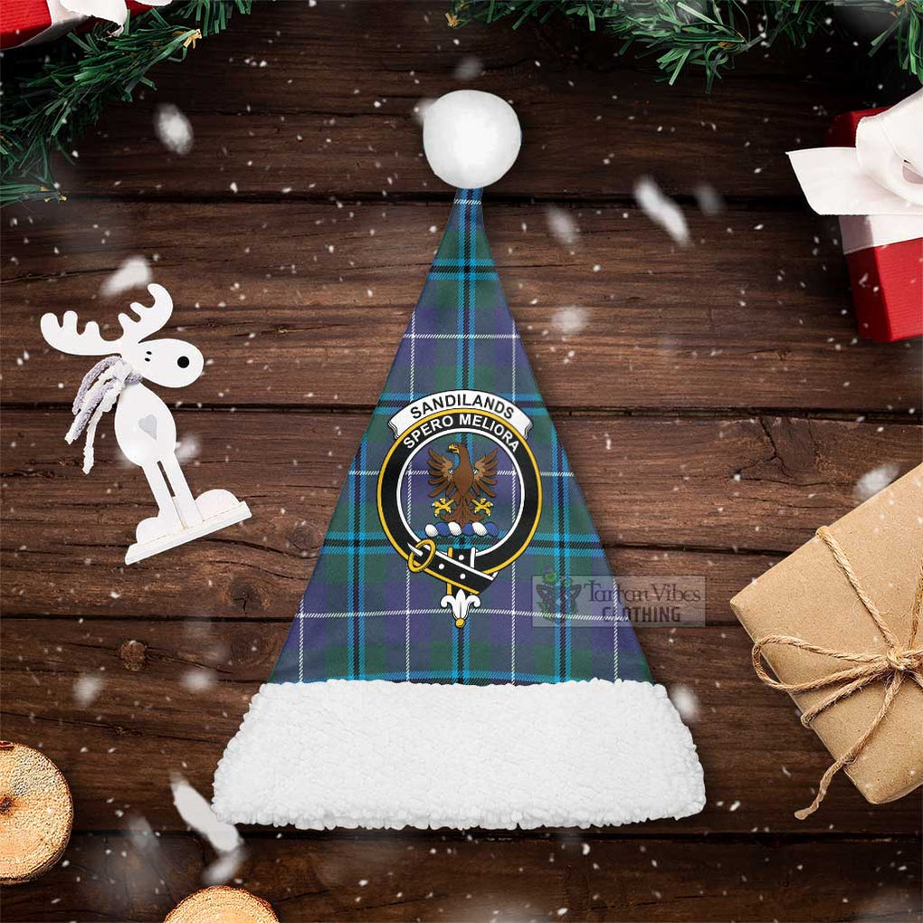 Tartan Vibes Clothing Sandilands Tartan Christmas Santa Hats with Family Crest