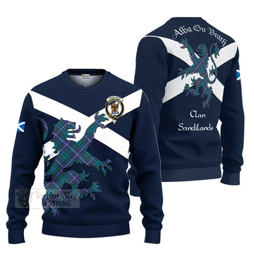 Tartan Vibes Clothing Sandilands Tartan Lion Rampant Knitted Sweater – Proudly Display Your Heritage with Alba Gu Brath and Clan Name