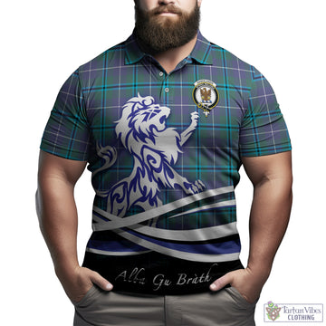 Sandilands Tartan Polo Shirt with Alba Gu Brath Regal Lion Emblem