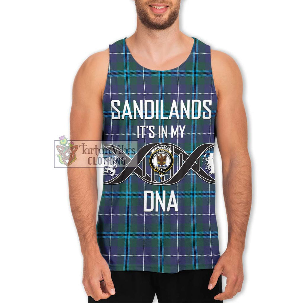 Sandilands Tartan Men's Tank Top with Family Crest DNA In Me Style Men - Tartanvibesclothing Shop