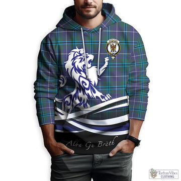 Sandilands Tartan Hoodie with Alba Gu Brath Regal Lion Emblem