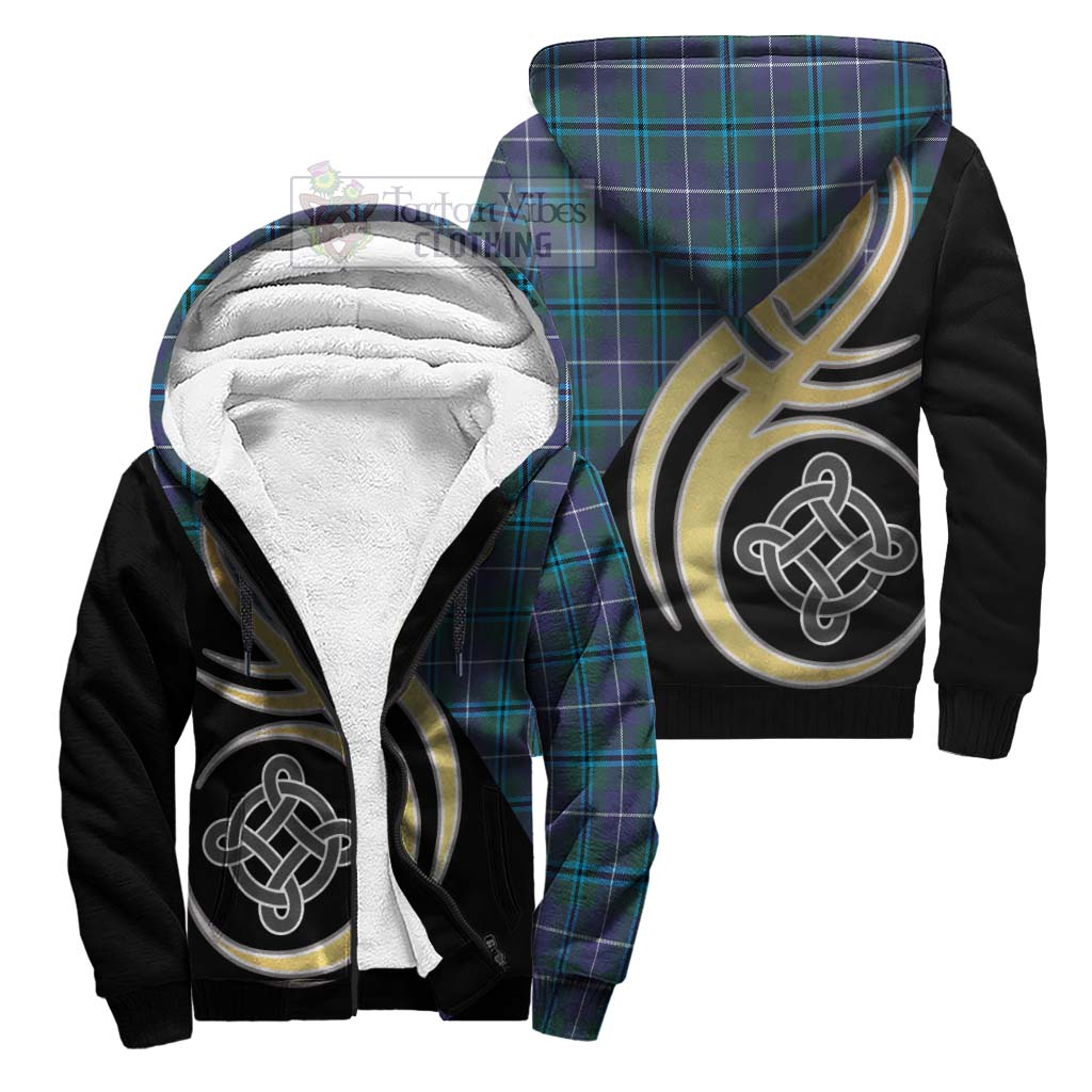 Sandilands Tartan Sherpa Hoodie with Family Crest and Celtic Symbol Style Unisex S - Tartan Vibes Clothing