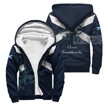 Sandilands Tartan Lion Rampant Sherpa Hoodie Proudly Display Your Heritage with Alba Gu Brath and Clan Name