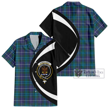 Sandilands Tartan Hawaiian Shirt with Family Crest Circle Style