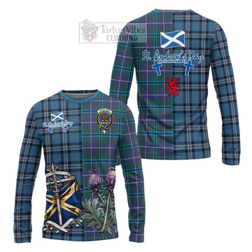 Tartan Vibes Clothing Sandilands Tartan Long Sleeve T-Shirt Happy St. Andrew's Day Half Tartan Style