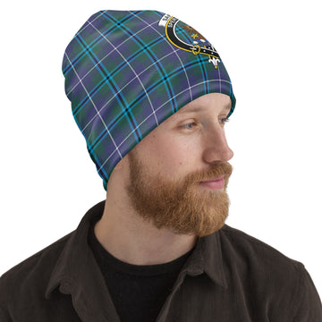 Sandilands Tartan Beanies Hat with Family Crest