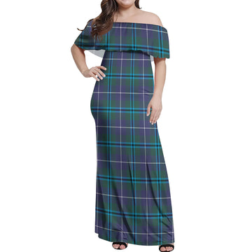 Tartan Vibes Clothing - Tartan Off Shoulder Long Dress Tartan Vibes Clothing - Tartan Off Shoulder Long Dress