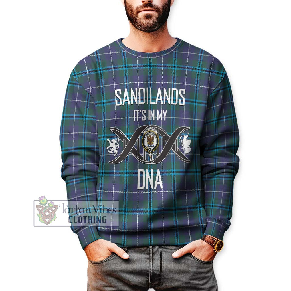Sandilands Tartan Sweatshirt with Family Crest DNA In Me Style Unisex - Tartanvibesclothing Shop