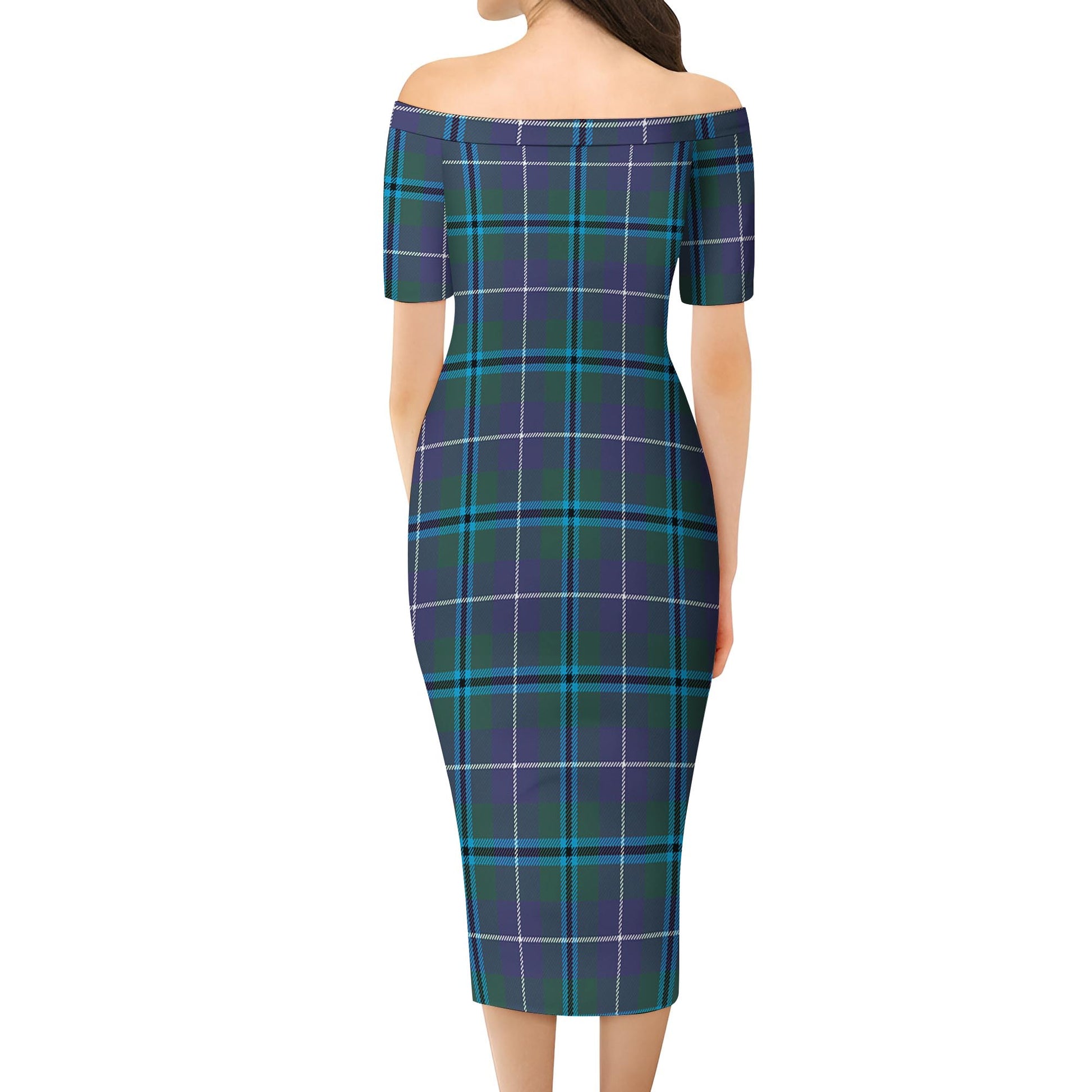 Sandilands Tartan Off Shoulder Lady Dress - Tartanvibesclothing
