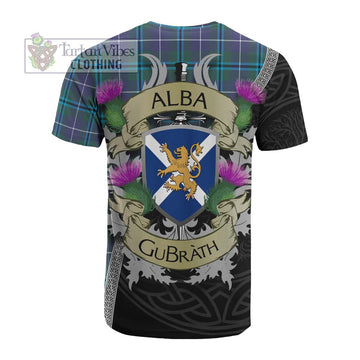 Tartan Vibes Clothing Sandilands Tartan Family Crest Cotton T-shirt Lion Rampant Royal Thistle Shield Celtic Inspired
