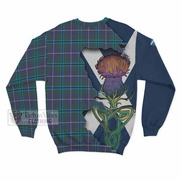Sandilands Tartan Family Crest Sweatshirt Scottish Thistle Celtic Inspired