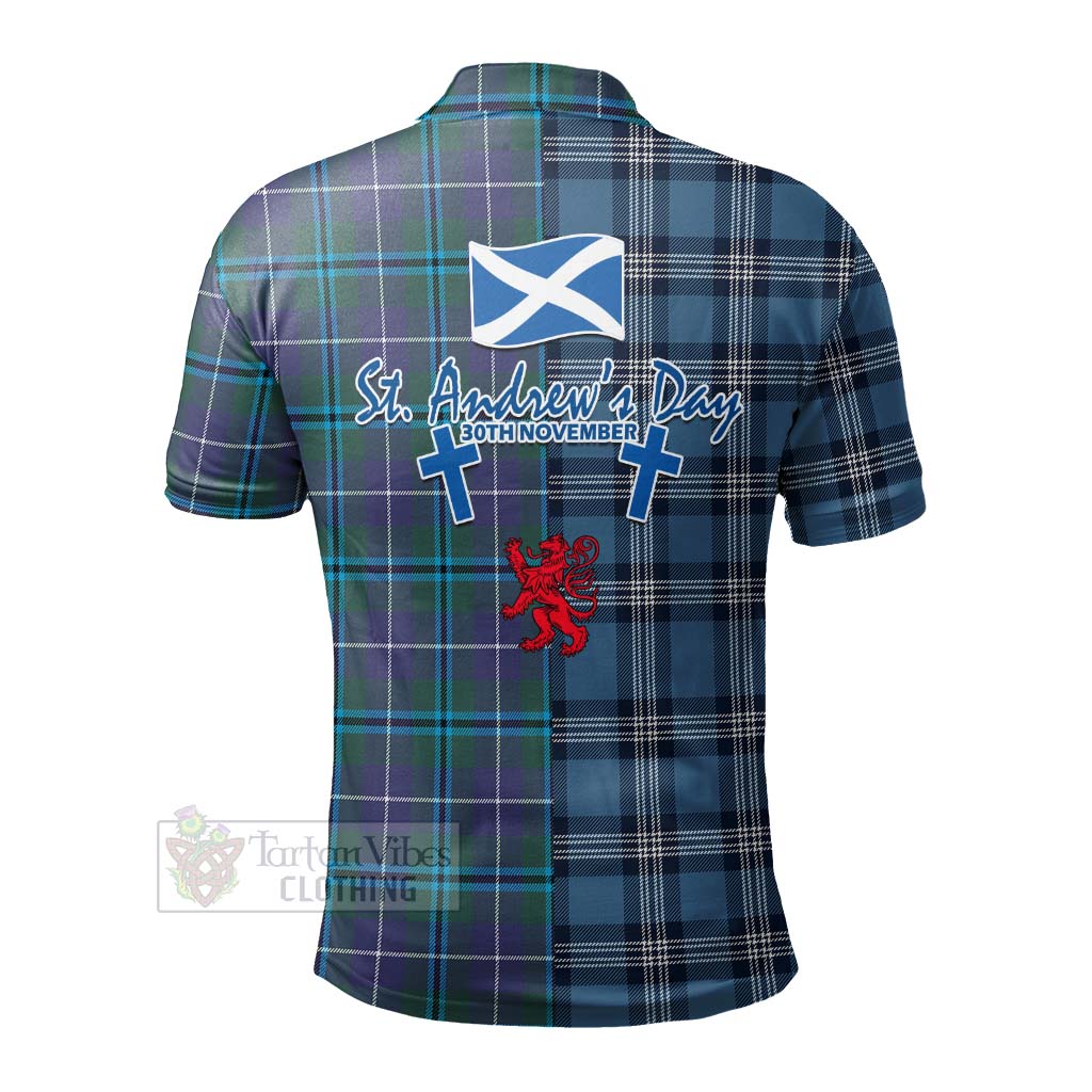 Tartan Vibes Clothing Sandilands Tartan Polo Shirt Happy St. Andrew's Day Half Tartan Style