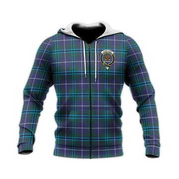 Sandilands Tartan Knitted Hoodie with Family Crest