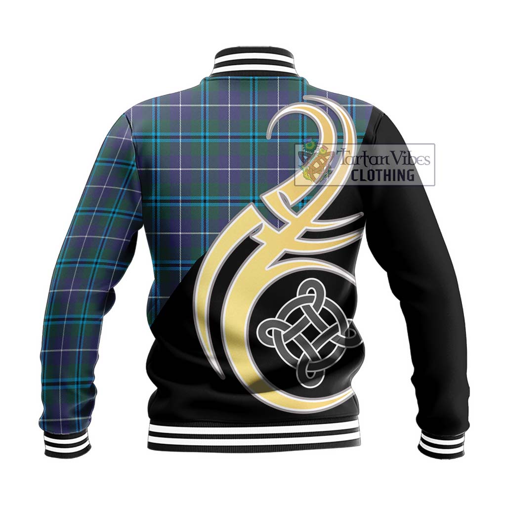 Sandilands Tartan Baseball Jacket with Family Crest and Celtic Symbol Style - Tartan Vibes Clothing