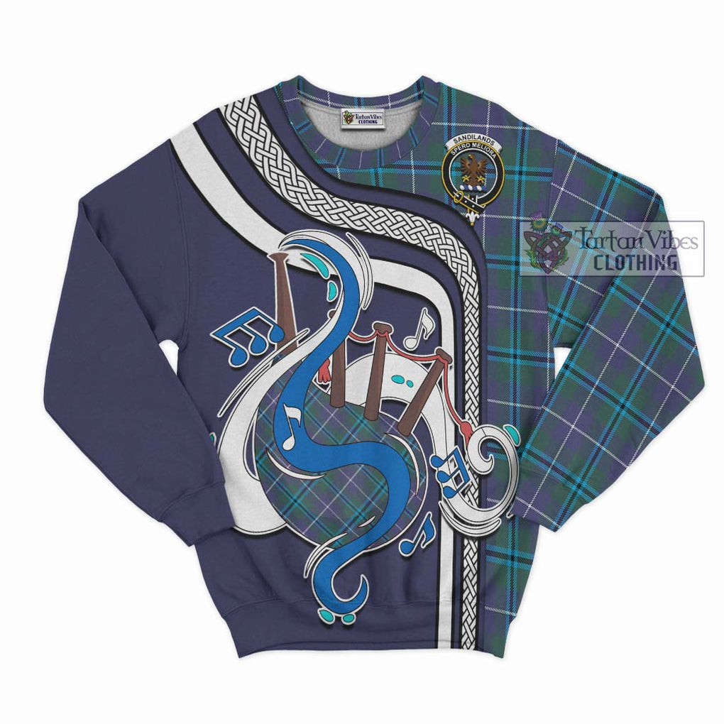 Tartan Vibes Clothing Sandilands Tartan Sweatshirt with Epic Bagpipe Style