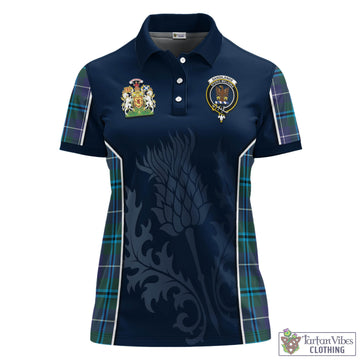 Sandilands Tartan Women's Polo Shirt with Family Crest and Scottish Thistle Vibes Sport Style