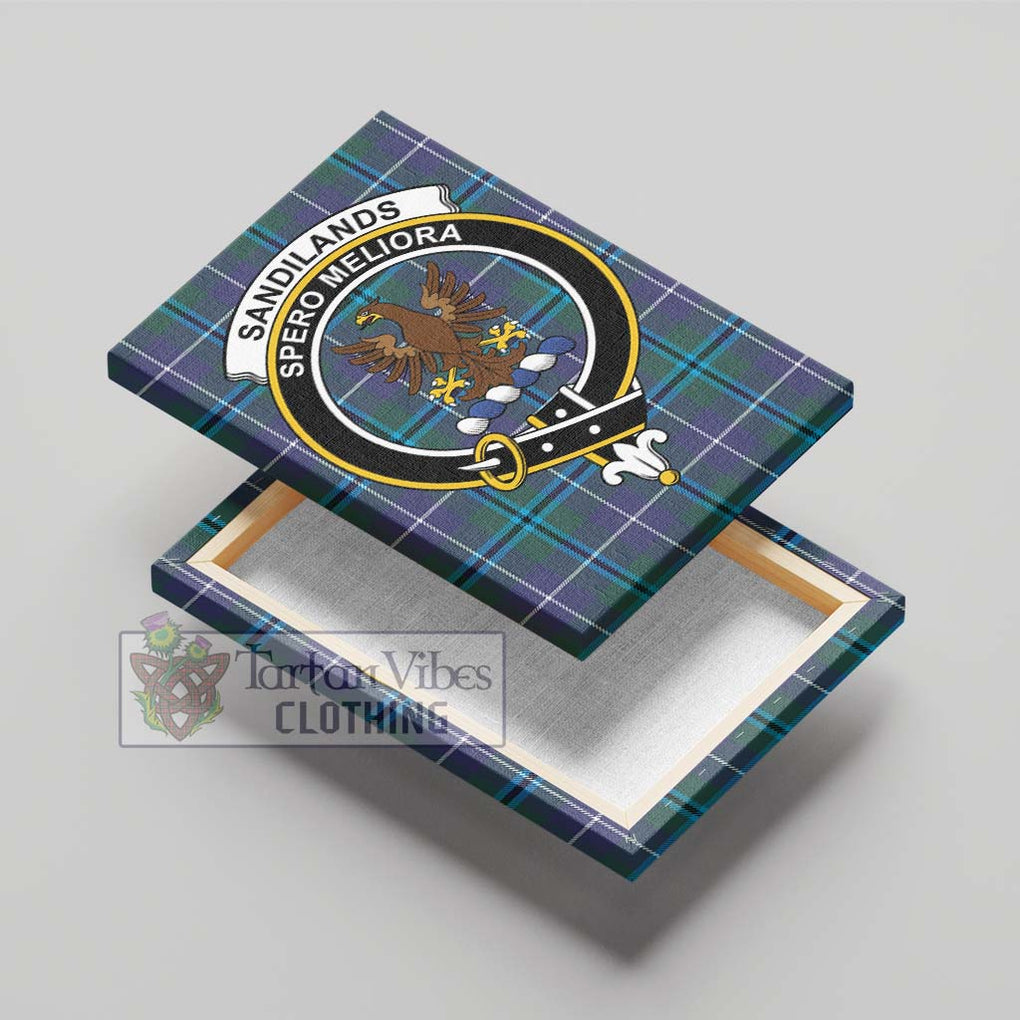 Sandilands Tartan Canvas Print Wall Art with Family Crest - Tartan Vibes Clothing