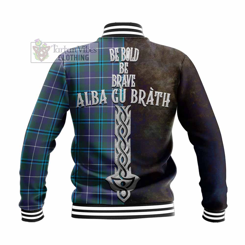 Sandilands Tartan Family Crest Baseball Jacket Alba Gu Brath Be Brave Lion Ancient Style - Tartan Vibes Clothing
