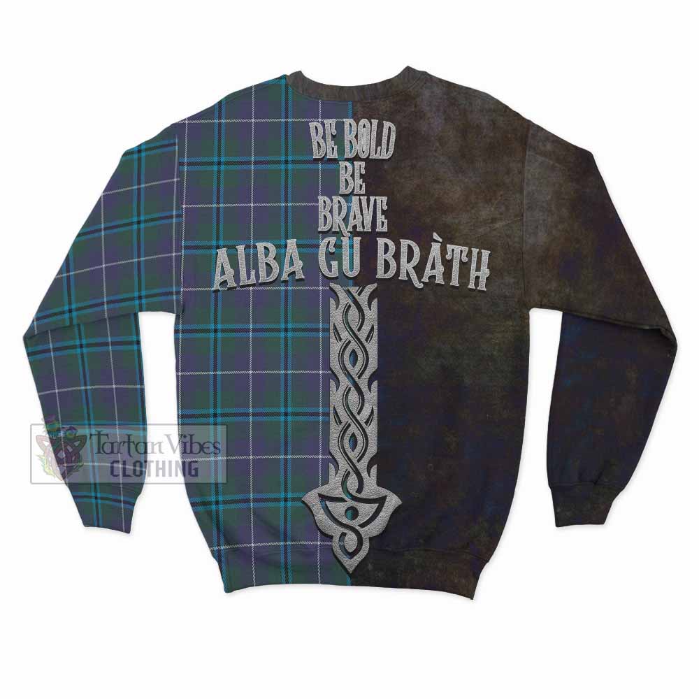 Tartan Vibes Clothing Sandilands Tartan Family Crest Sweatshirt Alba Gu Brath Be Brave Lion Ancient Style