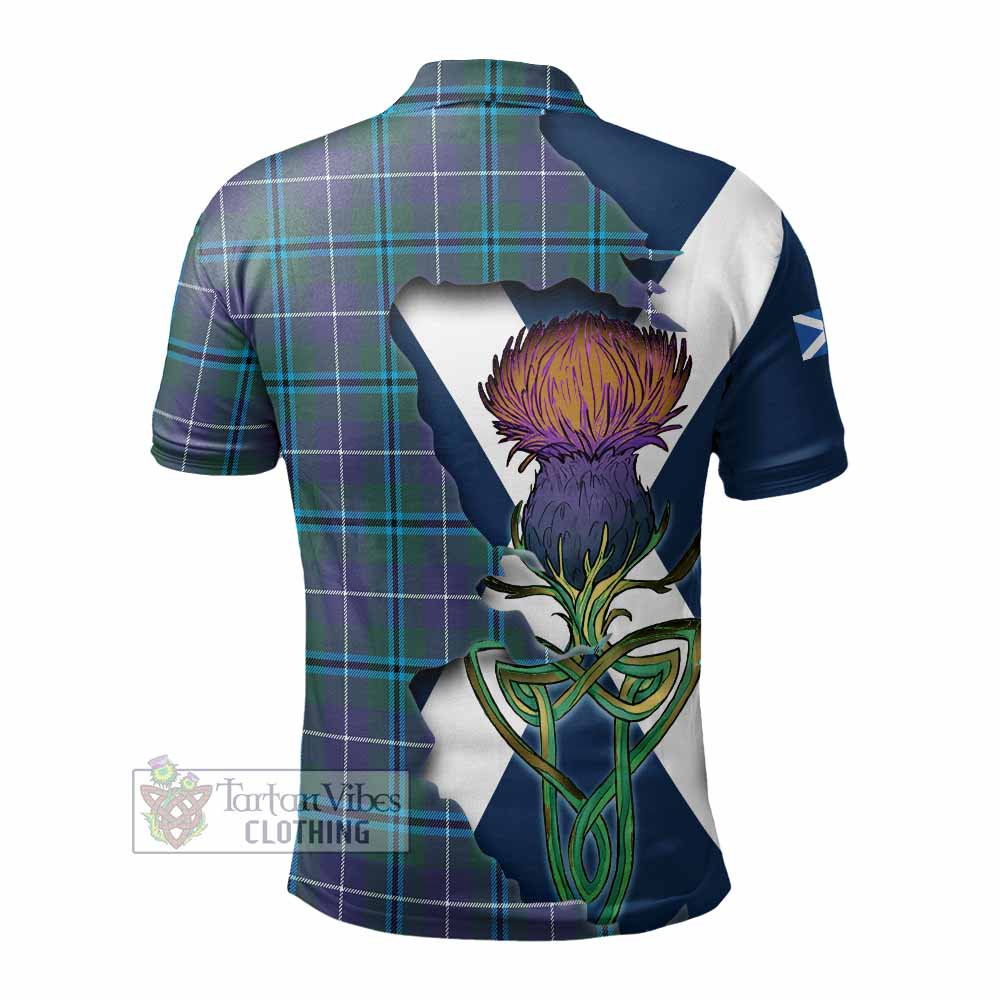 Tartan Vibes Clothing Sandilands Tartan Family Crest Polo Shirt Scottish Thistle Celtic Inspired