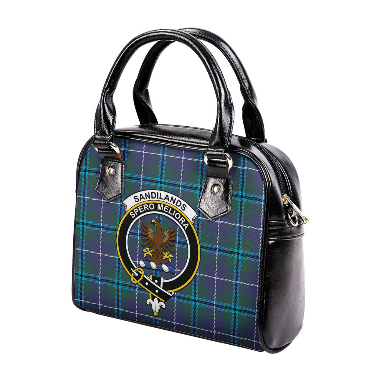 Sandilands Tartan Shoulder Handbags with Family Crest - Tartanvibesclothing