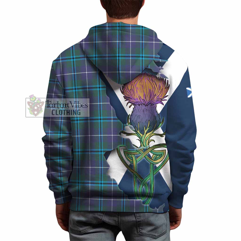 Tartan Vibes Clothing Sandilands Tartan Family Crest Hoodie Scottish Thistle Celtic Inspired