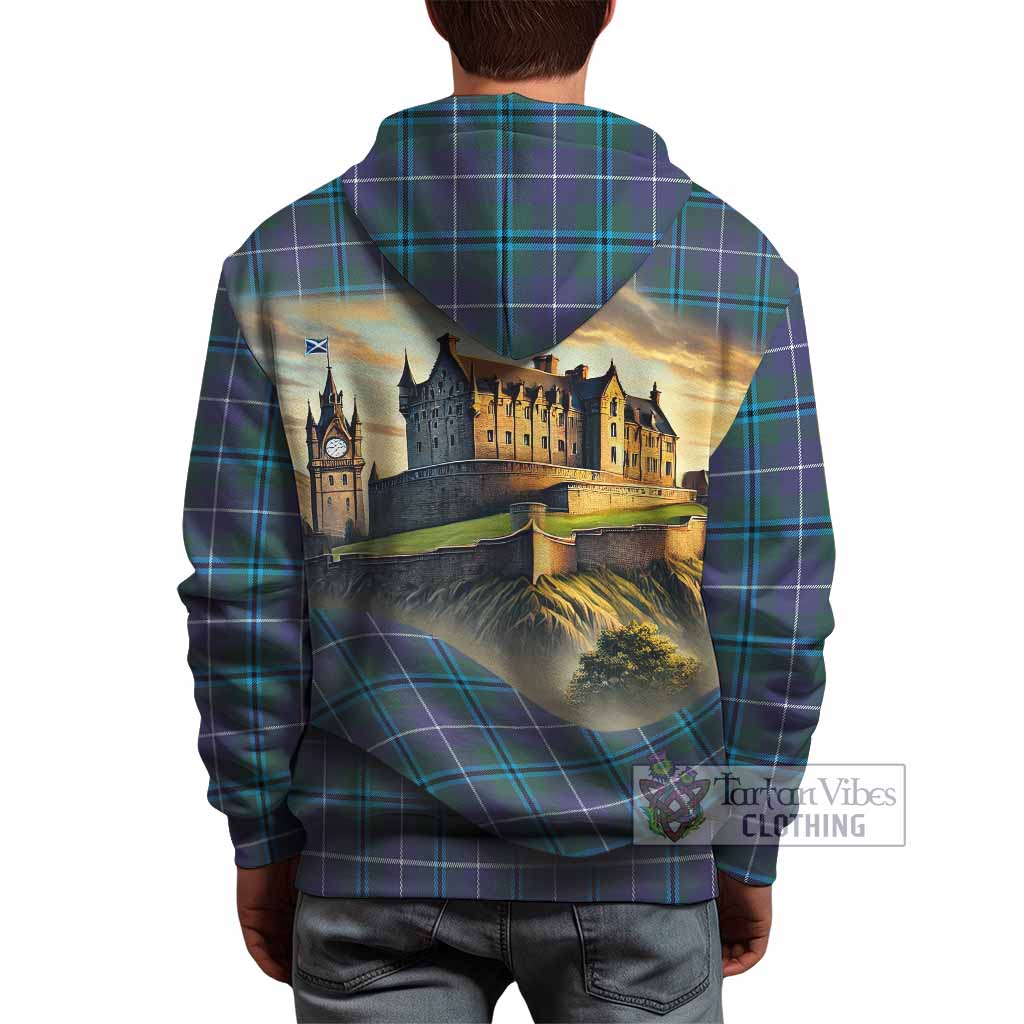 Tartan Vibes Clothing Sandilands Tartan Family Crest Hoodie with Scottish Ancient Castle Style