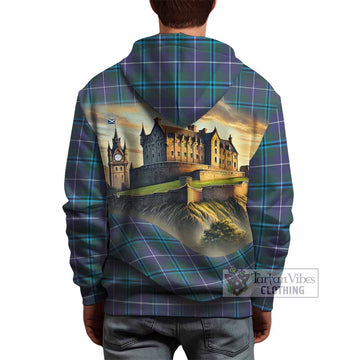 Sandilands Tartan Family Crest Hoodie with Scottish Ancient Castle Style