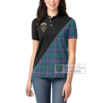 Sandilands Tartan Women's Polo Shirt with Family Crest and Military Logo Style - Tartanvibesclothing Shop