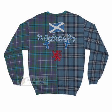 Sandilands Tartan Sweatshirt Happy St. Andrew's Day Half Tartan Style